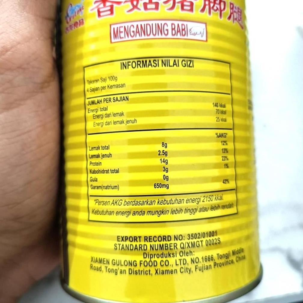 

Gulong Pork Leg With Mushroom 397 Gr Kaki Babi Dengan Jamur Kaleng Terbaru