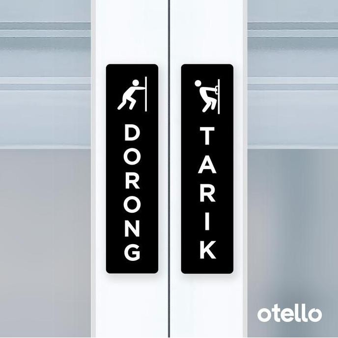 

NS Otello Label Sticker Dorong Tarik Icon Unik Sign Acrylic Signage Pintu