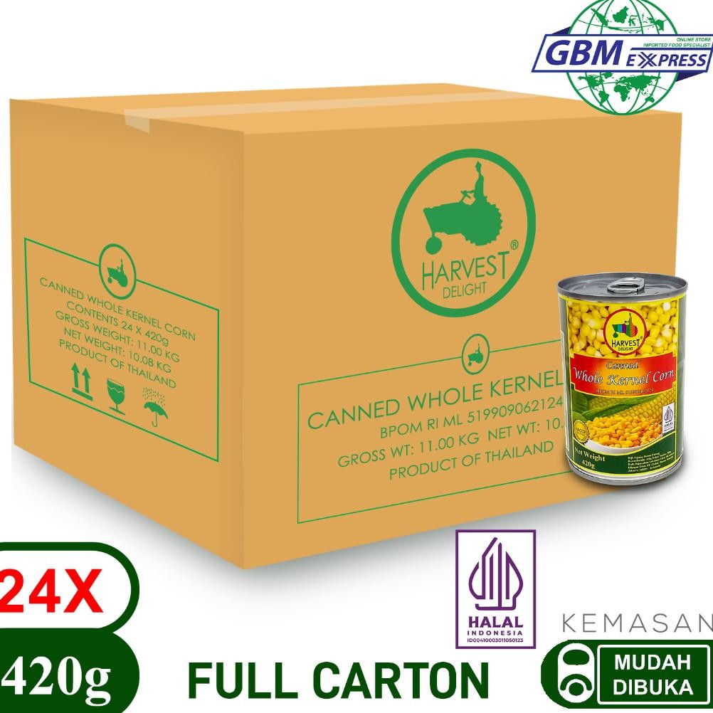 

Harvest Delight Full Carton Canned Whole Kernel Corn 420G - 24Pcs Terbaru