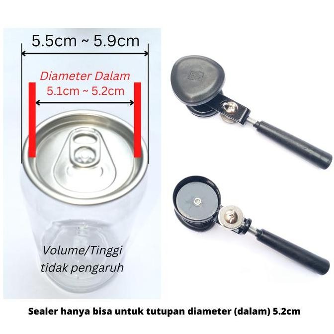 POPcan PETcan Seamer Alat Manual Can Sealer Penutup Kaleng Botol 5.2cm
