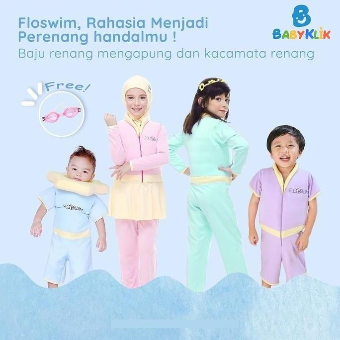 CuddleMe FloSwim Hijab - Baju Renang Hijab Pelampung Anak - Swimsuit Muslim Panjang Wanita