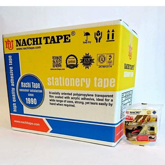

(DUS) NACHI SELOTIP STATIONERY YELLOW INNER DUS 12 MM X 72 YARD ORIGINAL DAN TERPERCAYA