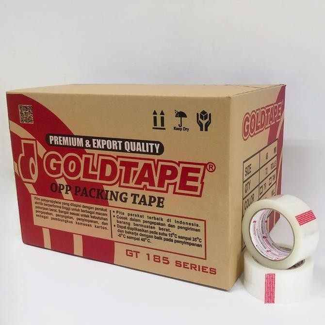

NACHI GOLD TAPE RED LAKBAN TRANSPARAN 48 MM X 90 YARD 1 BOX ORIGINAL DAN TERPERCAYA