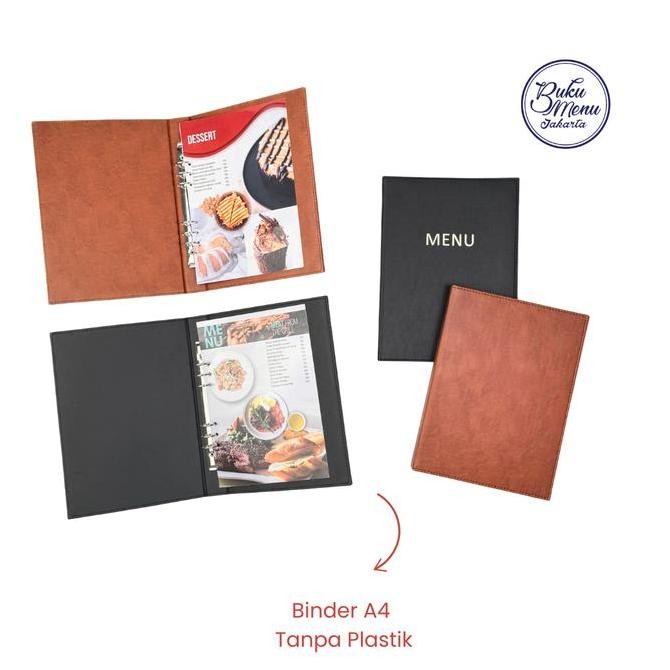 

Tersedia Buku Menu Kulit Premium Ring Binder 6 Lubang A4 Hitam & Coklat Cafe