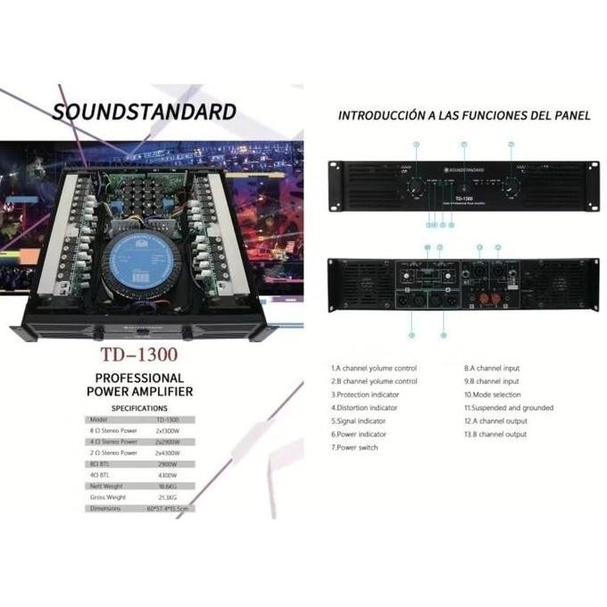 POWER AMPLIFIER SOUNDSTANDARD TD1300 2X1300 WATT TD 1300 ORIGINAL DAN TERPERCAYA