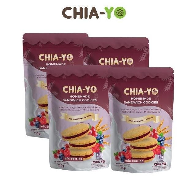 

Paket Natal Cookies Sandwich Mix Berries 4 Pack - Hampers Christmas Stok Terbatas