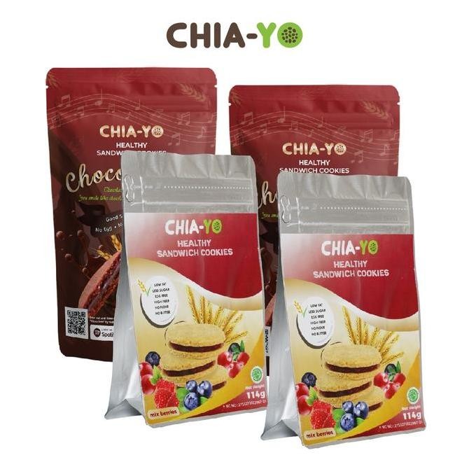 

Bundling Chiayo Cookies 2 Choco Velvet + 2 Mix Berries - Gluten Free Stok Terbatas