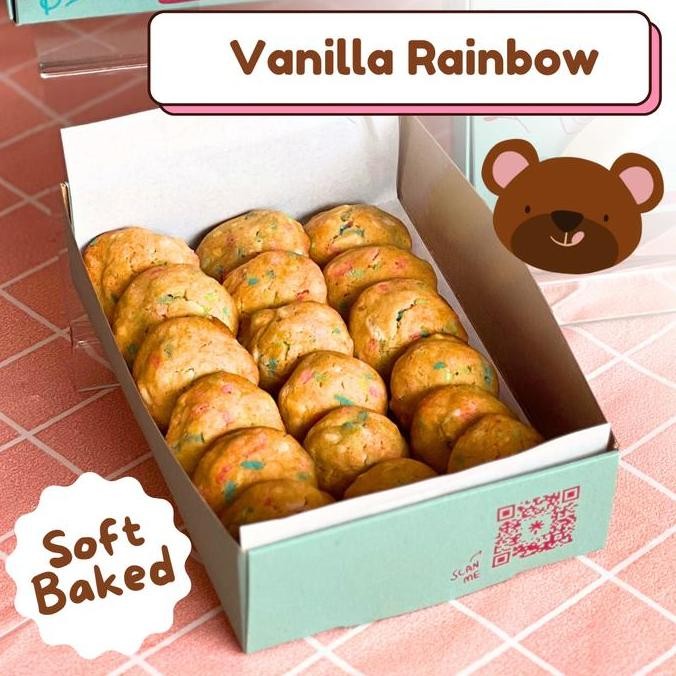 

Vanilla Rainbow Cookies - Soft Baked Box Gift Kado Cantik Warna Warni Stok Terbatas