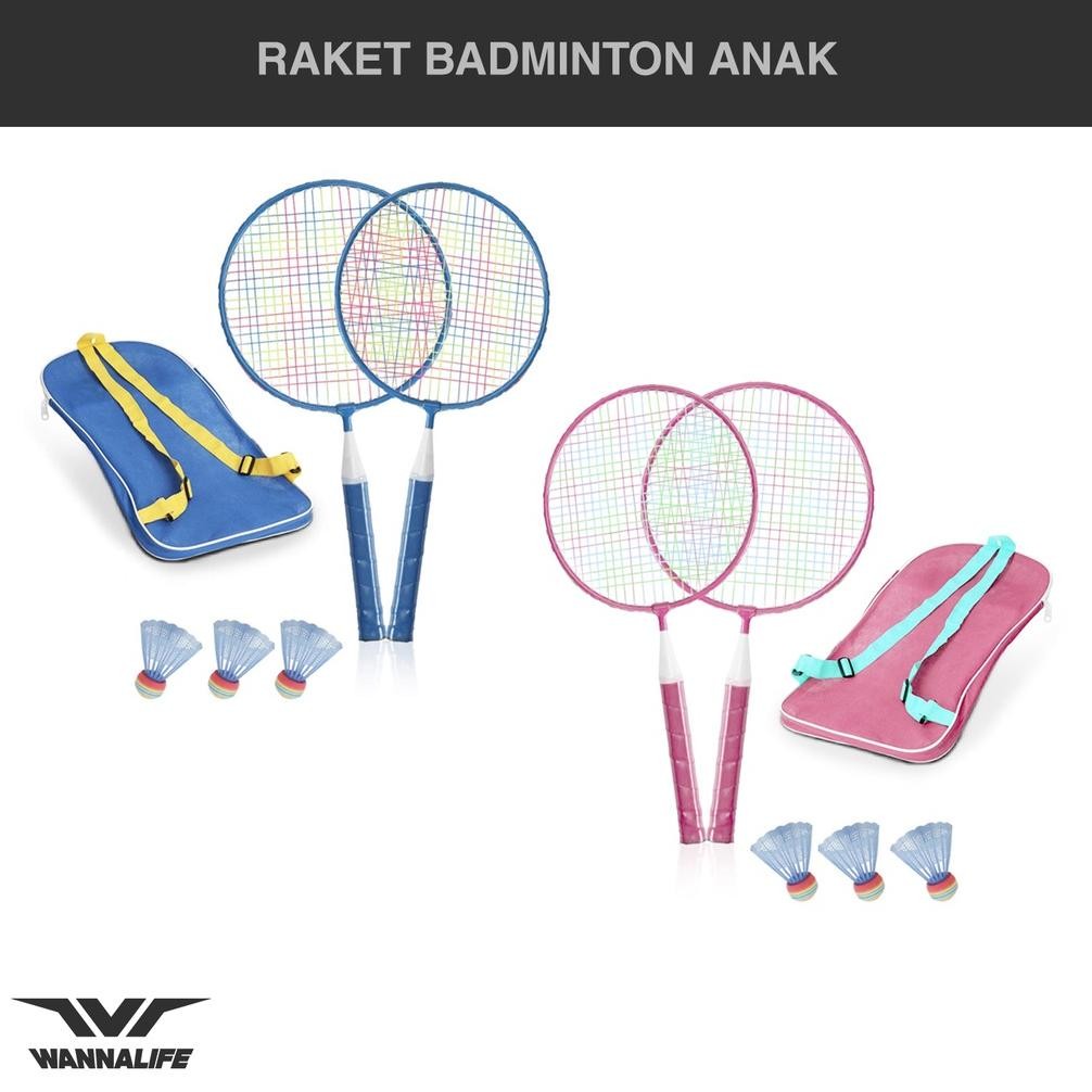DF209>> Raket Badminton Anak Wannafit | Bulutangkis Bulu Tangkis Mini Laki Perempuan Kok Olahraga Ma