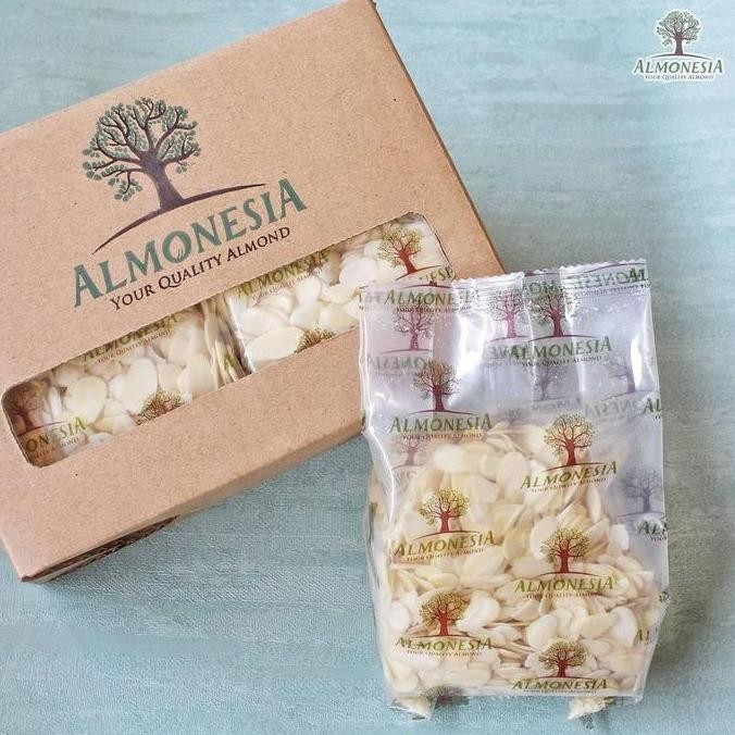 

Almond Retail Pack 4X250 Gr Slice/Powder/Utuh Isi Box 1 Kg Almonesia Pasti Promo