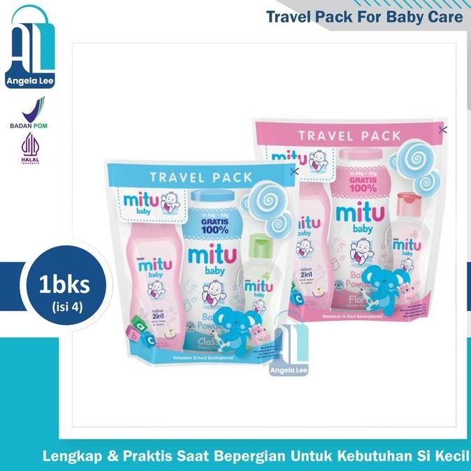 Mitu Baby Travel Pack 4In1 Perlengkapan Mandi Bayi Lengkap Gift Set Hadiah Kado