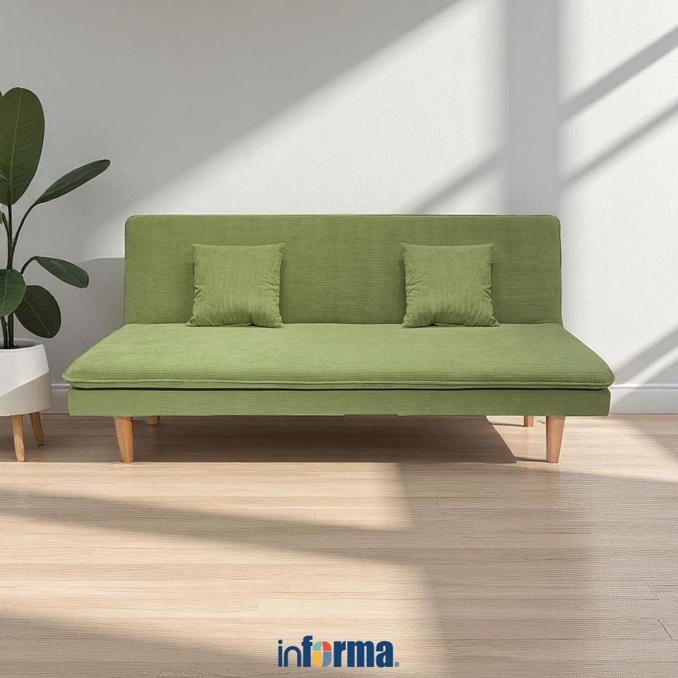 Informa Vienna Sofa Bed Fabric Corduroy - Hijau Tempat Duduk Multifungsi Sofa Tidur 2In1 Kursi Santa