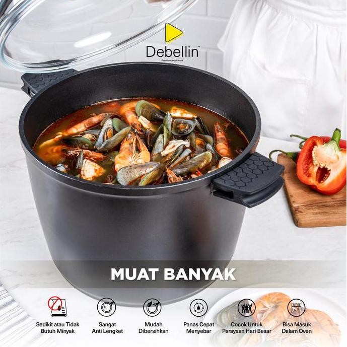 Debellin Absolute Stock Pot - Panci Granite Anti Lengket