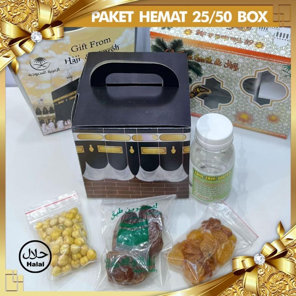 

Paket 25/50Box Hemat Oleh Oleh Haji Umroh Murah Dan Lengkap Air Zamzam Dan Botol 80Ml
