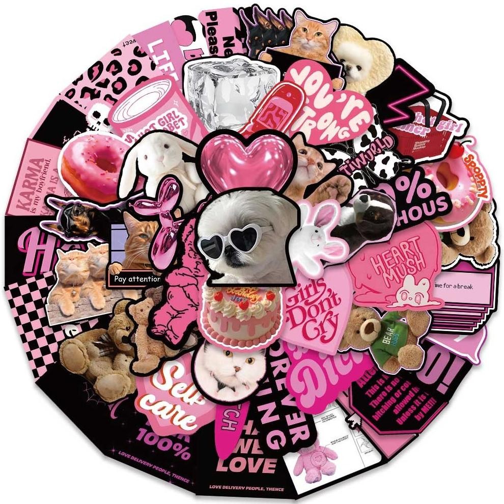

Stiker Set Stiker Paket New Gaya lucu Kucing Stiker Merah muda pink Stiker Anti Air Stikers Berperekat Waterproof sticker decal buat Motor Helm Buku Journal Koper Casing HP Laptop Botol Minum ZQ-13