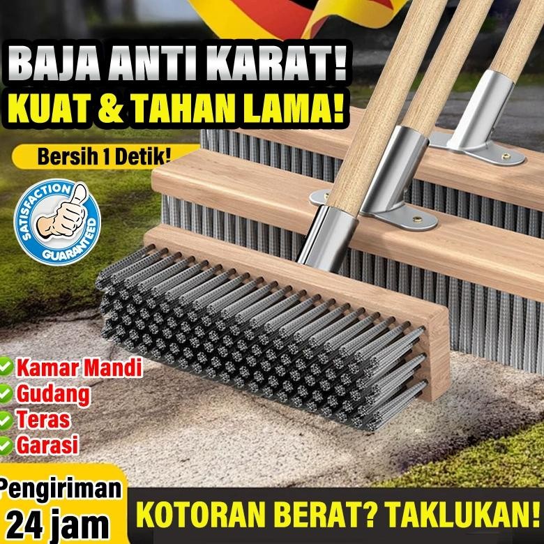 AMPUHH Tahan Lama Selama 100 TahunSikat Pembersih Lantai Toilet Kamar Mandi 2In1 Wire Brush Sikat Ka