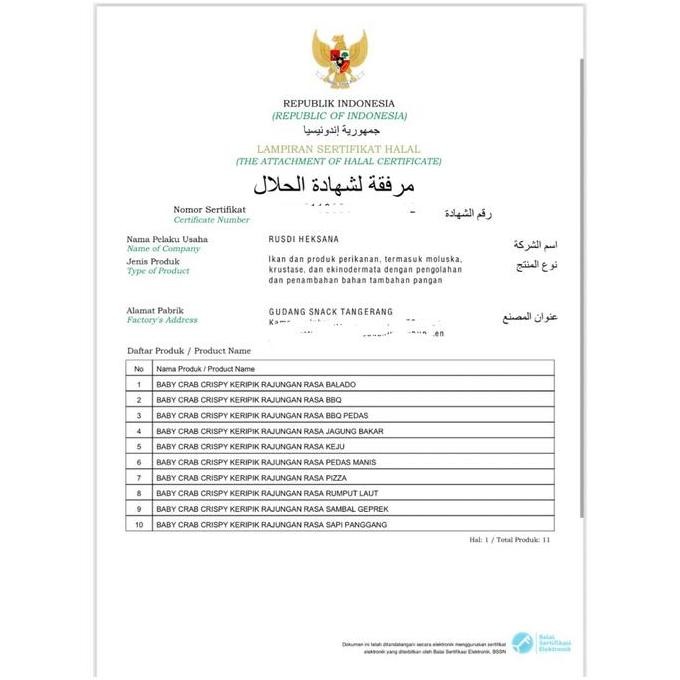 

RPS BABY CRAB KRISPY 100GR ( KERIPIK RAJUNGAN KRISPY) ayam crispy Laut Pedas Bbq Rumput Sapi Asin Balado Bawang Food Jajanan Aroma khas Amis Keju Snack Cemilan Kripik Pizza Makanan Jagung