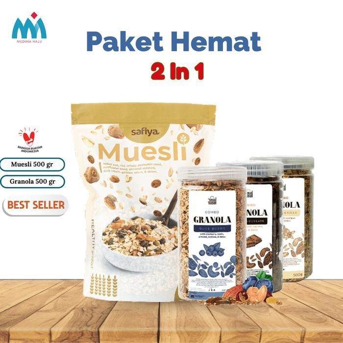 

Rps [Paket Hemat] Special 2 In 1 Muesli Safiya 500 Gr + Granola Timur Tengah 500Gr