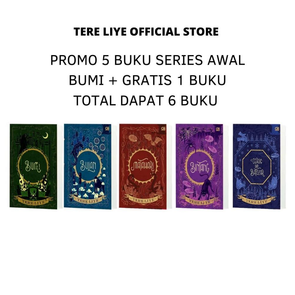 Terlaris Tere Liye - Paket (Bumi, Bulan, Matahari, Bintang, Ceros Dan Batozar) + Gratis 1 Buku Bebas