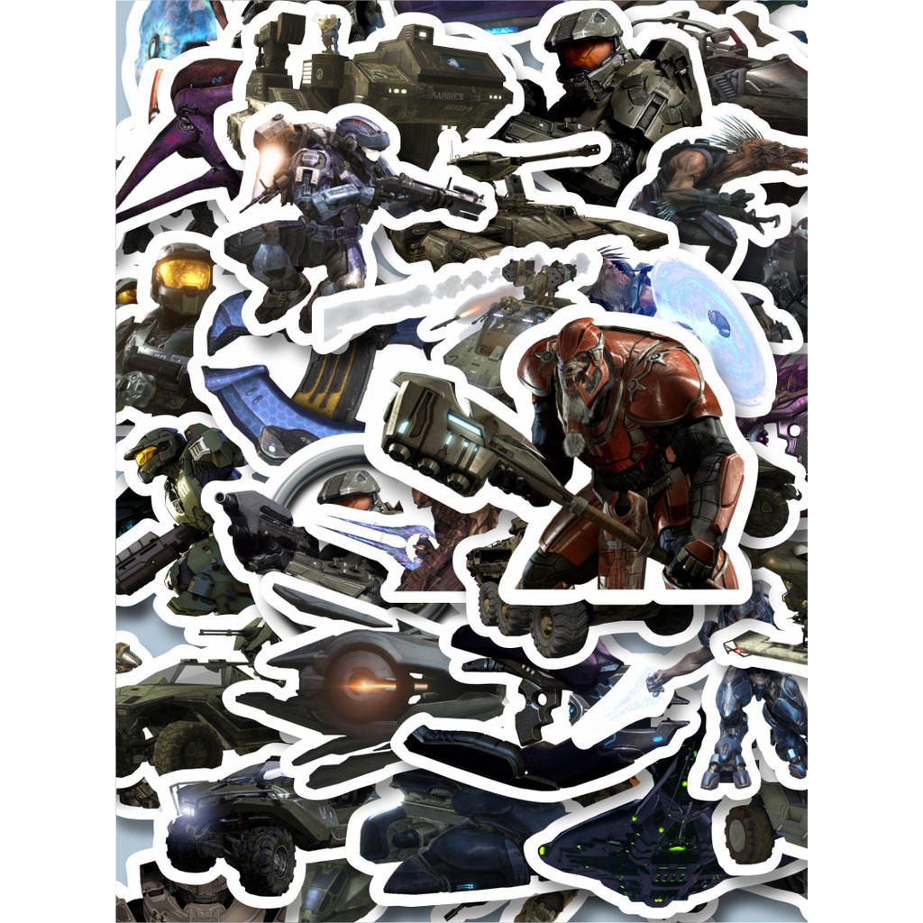 

100PCS Lucu Stiker Game Series Halo Karakter Mix 5 Stiker Aesthetic Stiker Anti Air Stikers Berperekat Waterproof sticker decal buat Motor Helm Buku Journal Koper Casing HP Laptop Botol Minum Hadiah anak