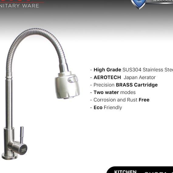 Vnt Kran Cuci Piring Flexible Stainless Keran Sink Dapur Fleksibel