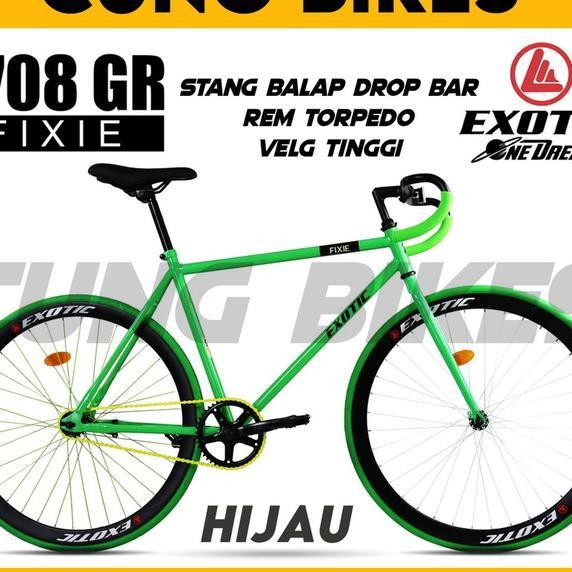Sepeda Balap Sepeda Fixie Exotic 27 Gr 700C Rem Toedo Ve Tinggi Stang Balap Dropbar