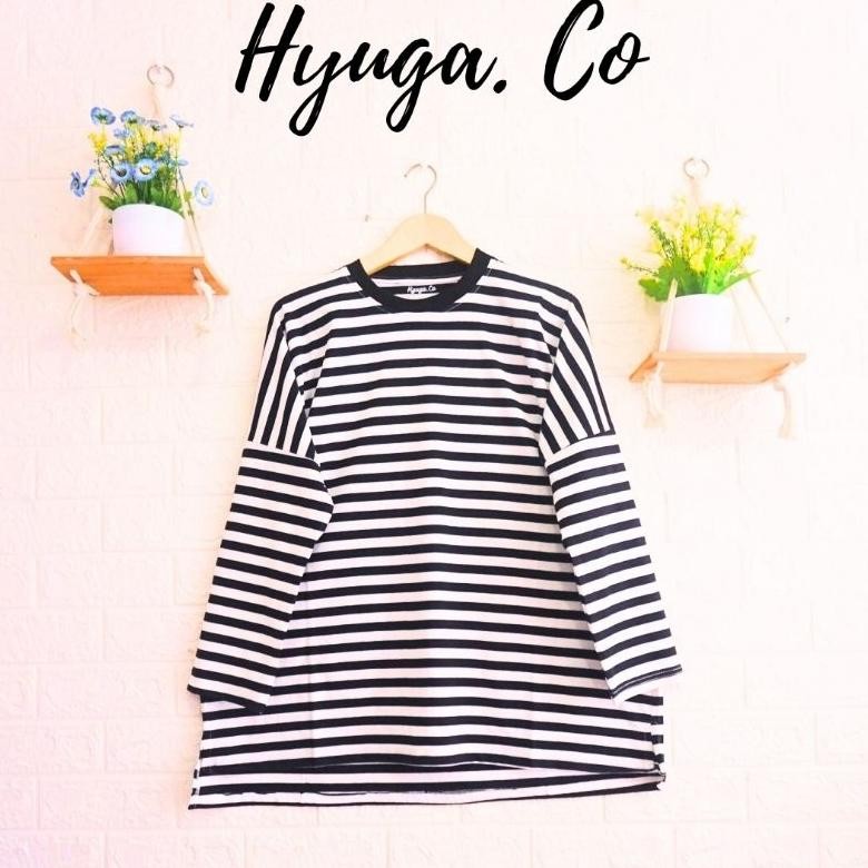 Kaos Stripe Oversize Hijab Tangan Panjang Wanita | kaos oversize stripe wanitakaos oversize wanita s