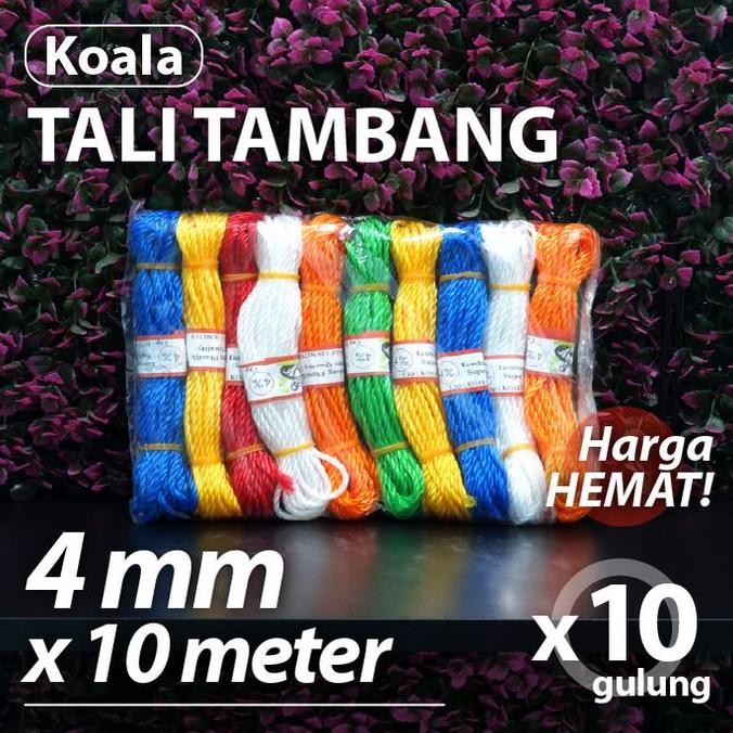 

Paket isi 10 gulung - Tali Tambang 4mm x 10 meter - merk. Koala