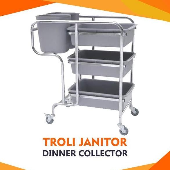 Troli Piring Kotor / Troli Restoran / Dish Collect Trolley Co
