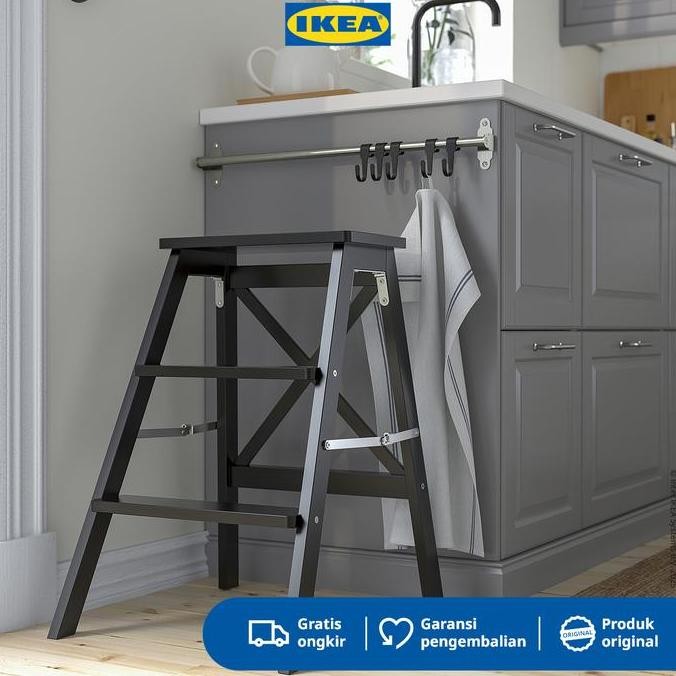 Ikea Bekvam Tangga 3 Tingkat Serbaguna Hitam 63 Cm Kayu Co