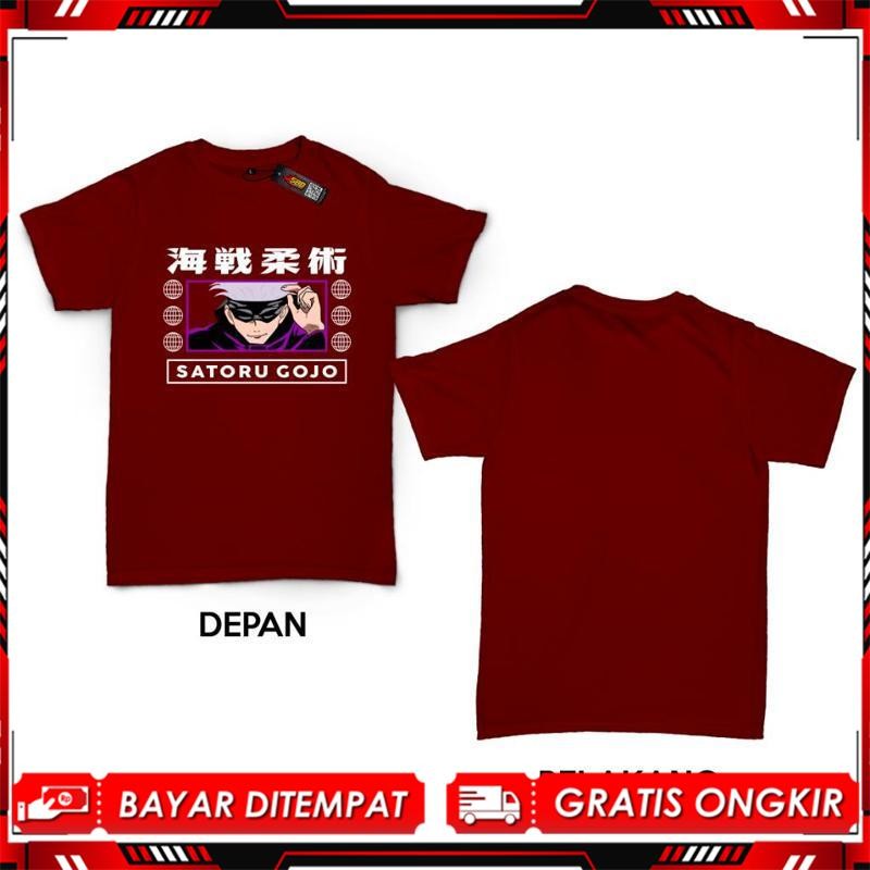 Baju Kaos Anak Satoru Gojo Anime Distro Katun Viral Kekinian Terbaru 2025 RZ-00
