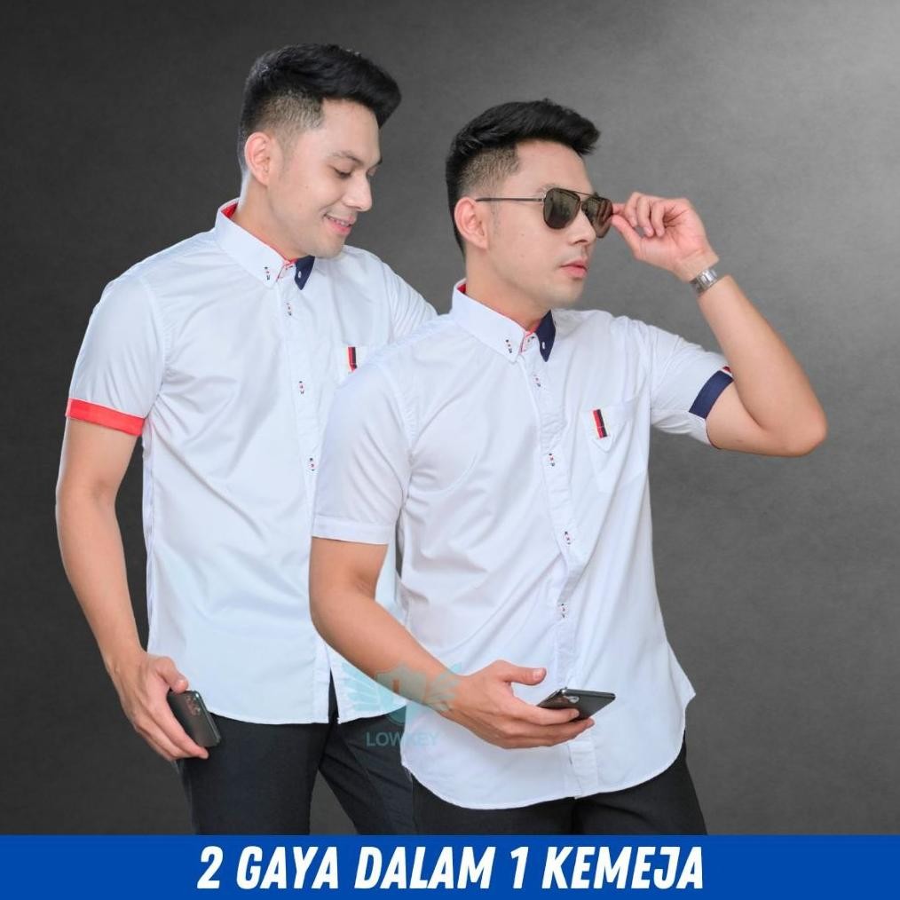 Kemeja Pria Slimfit  Lowkey Premium Pd 37 | Hem Atasan Kemeja Baju Laki-Laki/Cowok Slimfit
