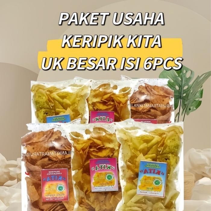 FF BUNDLING UKURAN BESAR 6 BUNGKUS KERIPIK SINGKONG KITA Kripik Snacks Food Chips Cemilan Pedas Cami