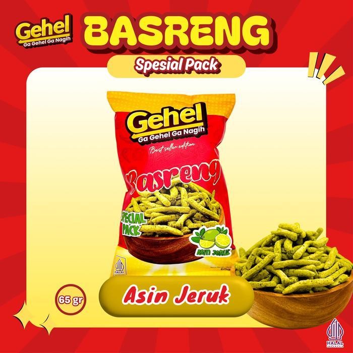 

FF Gehel Spesial Pack BASRENG 65gr - Cemilan Makaroni varian rasa Pedas Jeruk, Pedas Biasa, Asin Jeruk -Noodles,Instan Food Snack Goreng Keripik