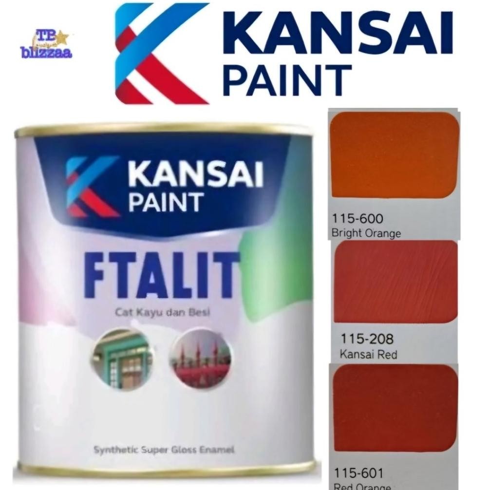DE65 - Ftalit Bright Orange 600 Ftalit Red Orange 601 Ftalit Kansai Red 208 Cat Kayu Besi Ftalit Kan
