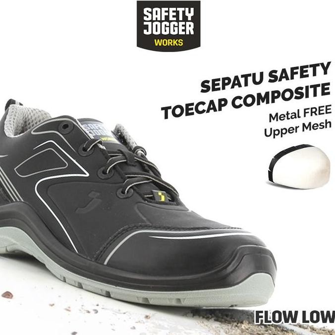 Safety Jogger Works Flow S3 Low Sepatu Septi Proyek Pabrik Sporty Metal Free Esd Sport Kerja Shoes -