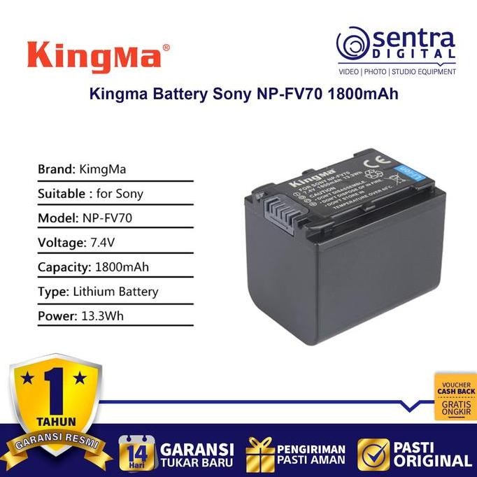 KINGMA NP-FV70 BATTERY FOR HANDYCAM CAMCORDER SONY ORIGINAL DAN TERPERCAYA