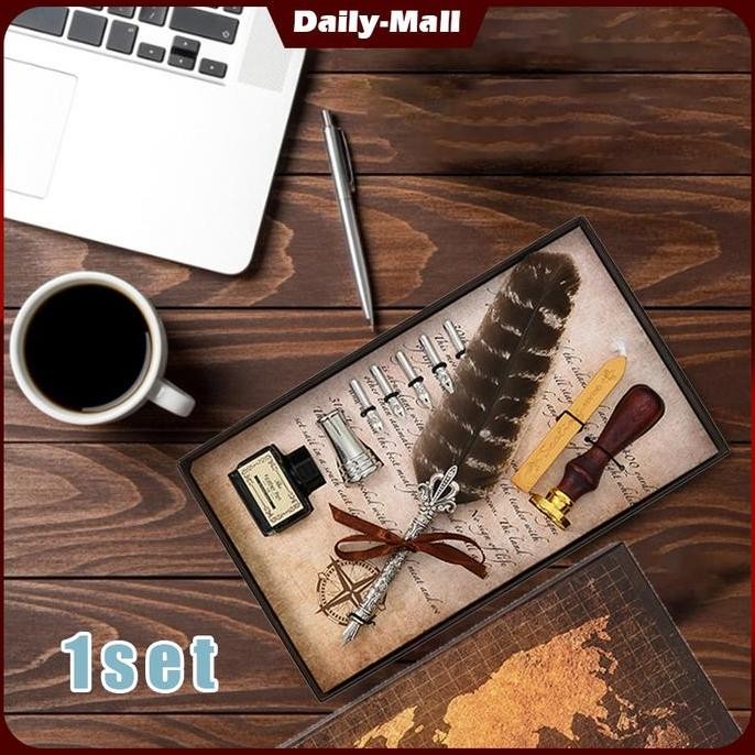 

PROMO! Calligraphy Set Pulpen Bulu Pena Kaligrafi Hadiah Vintage Mewah Pen