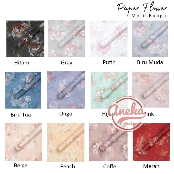 

Ghs-55 [Isi 15] Kertas Buket Motif Bunga / Kertas Paper Wrapping Flower Rose Ghs-55
