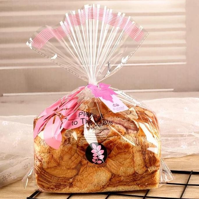 

plastic goodie bag transparan sakura / kantong cookies / kantong bungkus kue/kantong roti