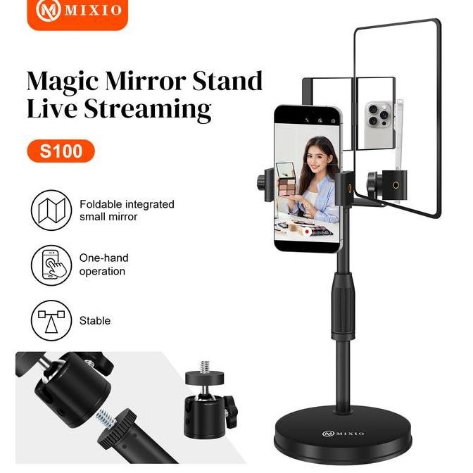 Tersedia MIXIO S100 Magic Mirror Stand Live Streaming Cermin Kamera Belakang