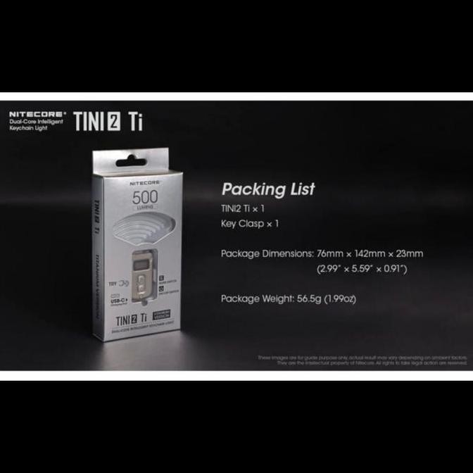 Stok Terbatas Nitecore TINI2 Titanium / SS Senter Keychain Mini Original