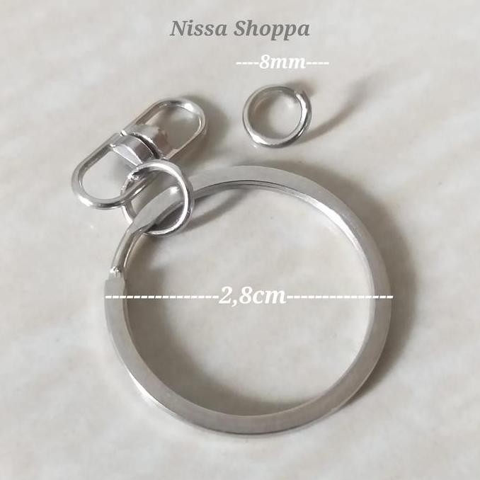 Stok Terbatas Gantungan Kunci Ring Gepeng Keychain Aksesoris Ukuran 28mm