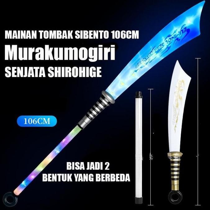 Stok Terbatas Pedang Mainan LED Suara 2in1 Murakumogiri Shirohige Gobang Superhero