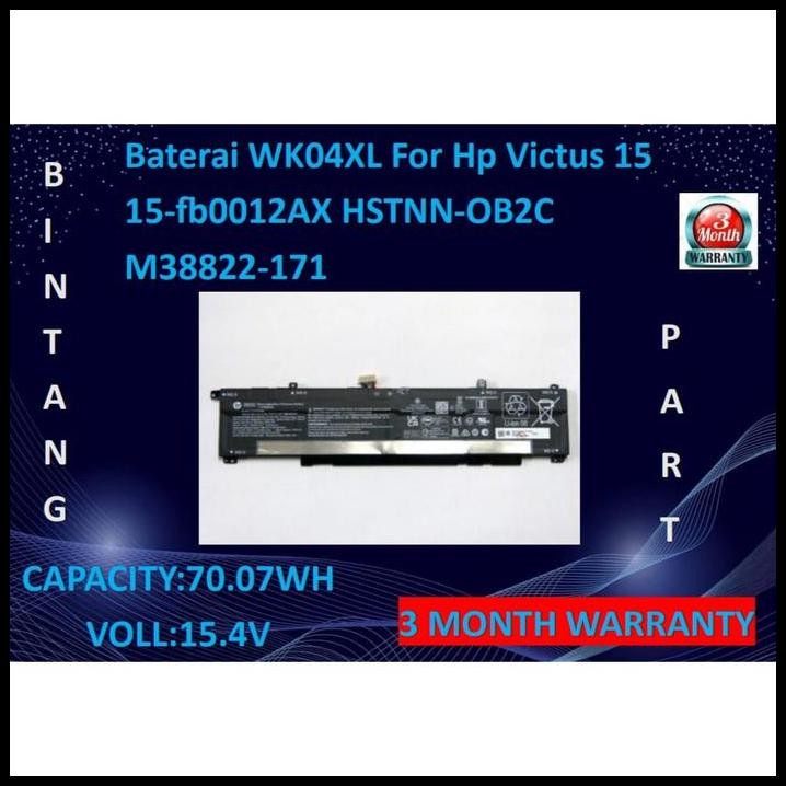 Baterai WK04XL For HP Victus 15 15-fb0012AX HSTNN-OB2C M38822-171