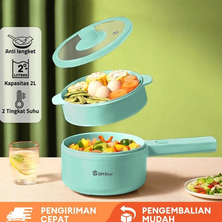 GM Bear Panci Listrik Serbaguna 2L P0257 - Panci Penggorengan Listrik Panci Elektrik Panci Listrik A