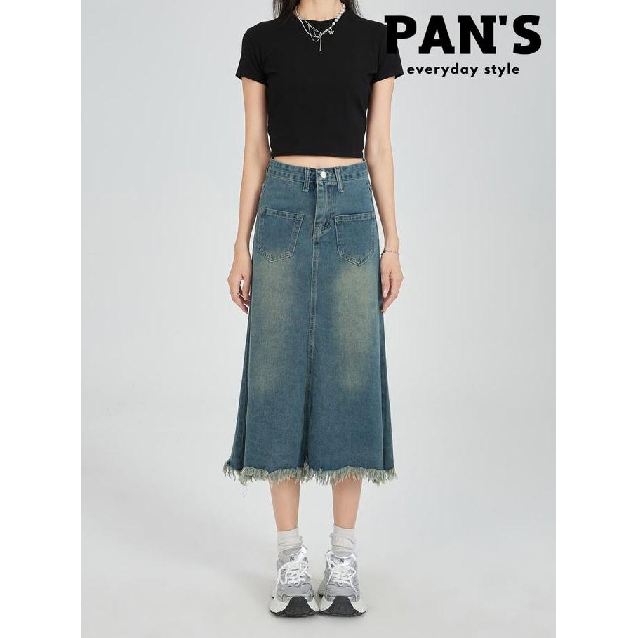 Rok Denim Wanita Fashion / Rok Fishtail Wanita / Rok Korea Denim / Rok Panjang Wanita / Rok High Wai