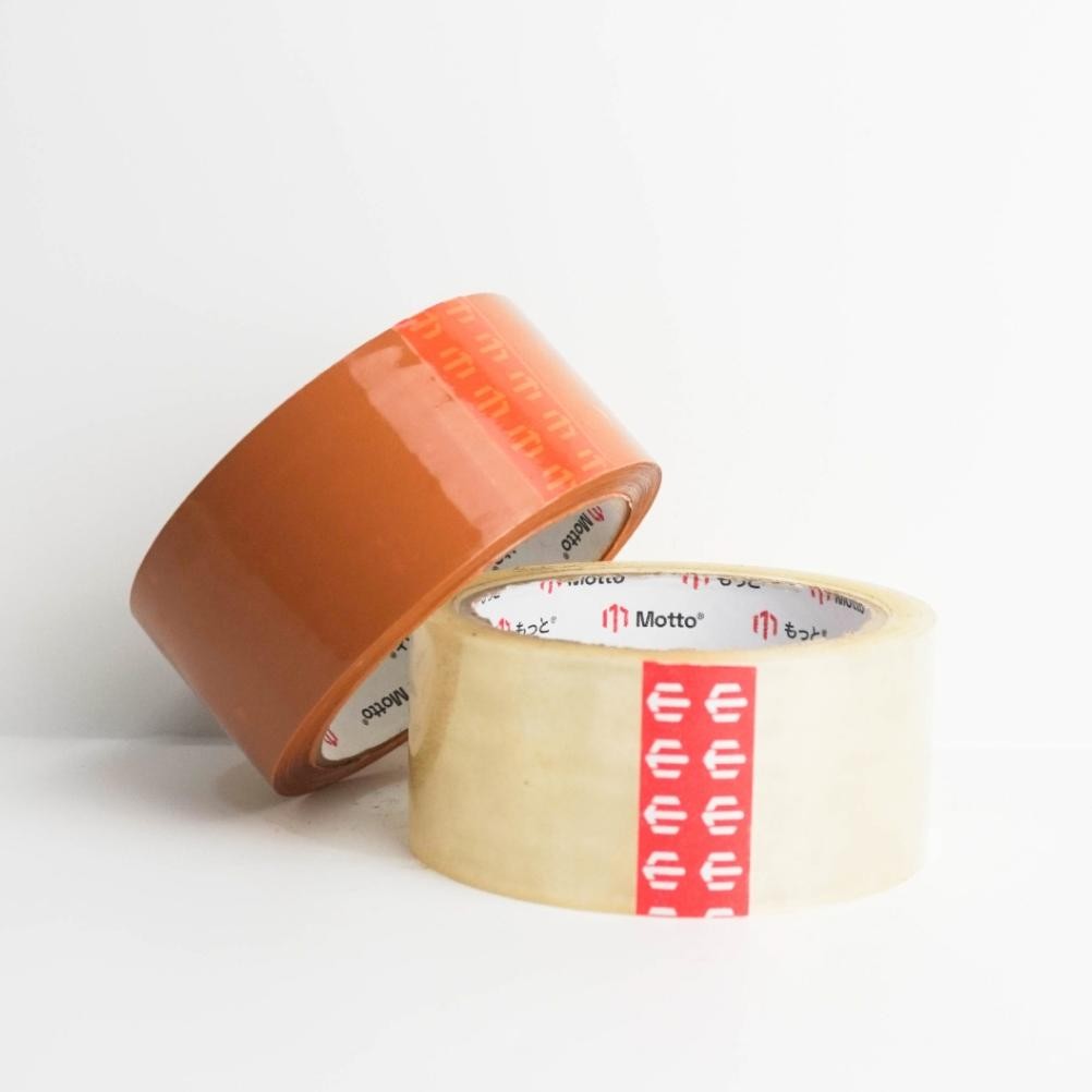 

Lakban Cokelat 45Mm X 60 Yard - 1 Slop Isi 6 Pcs/Roll - Lakban Opp - Motto Tape