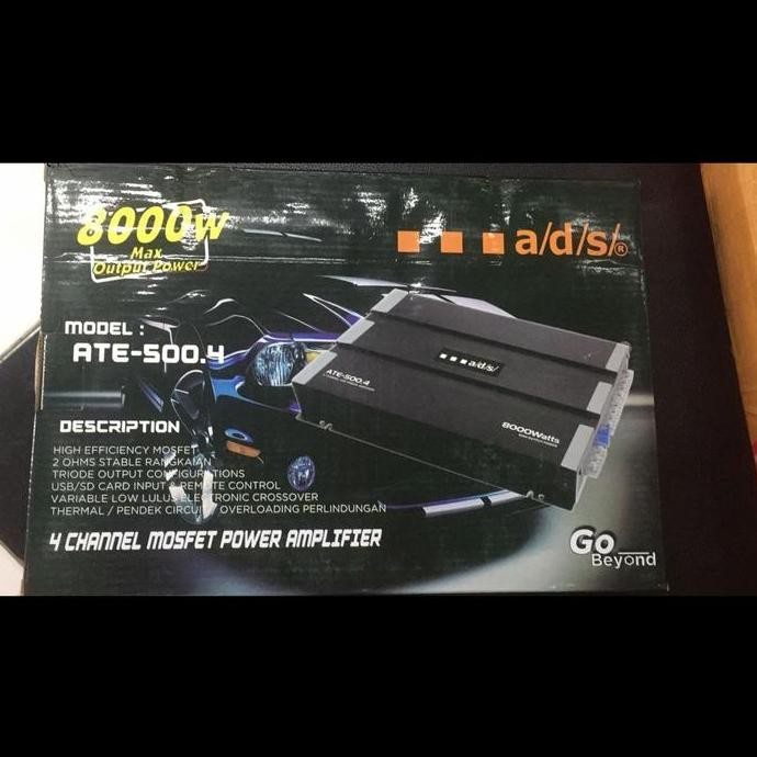 Amplifier power mobil 4 channel merk ADS ATE-.4 kualitas terbaik
