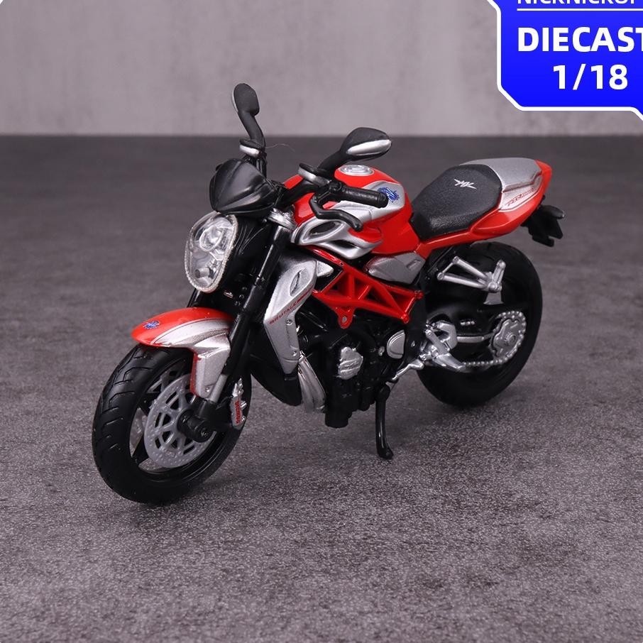 Burago 118 Mv Agusta Brutale 1090Rr Red Skala Diecast Mainan Koleksi Miniatur Motor